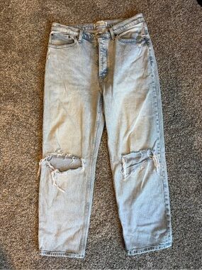 Abercrombie & Fitch Light Blue Distressed Relaxed Jeans